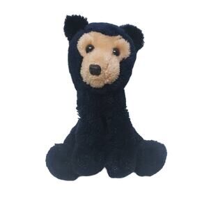 Vintage R Dakin Dark Navy Blue Plush Teddy Bear Stuffed Animal